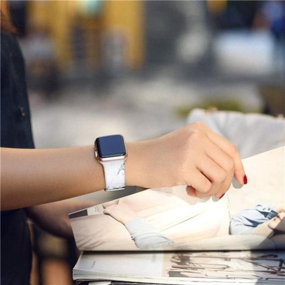 NEW White marble Apple Watch Band